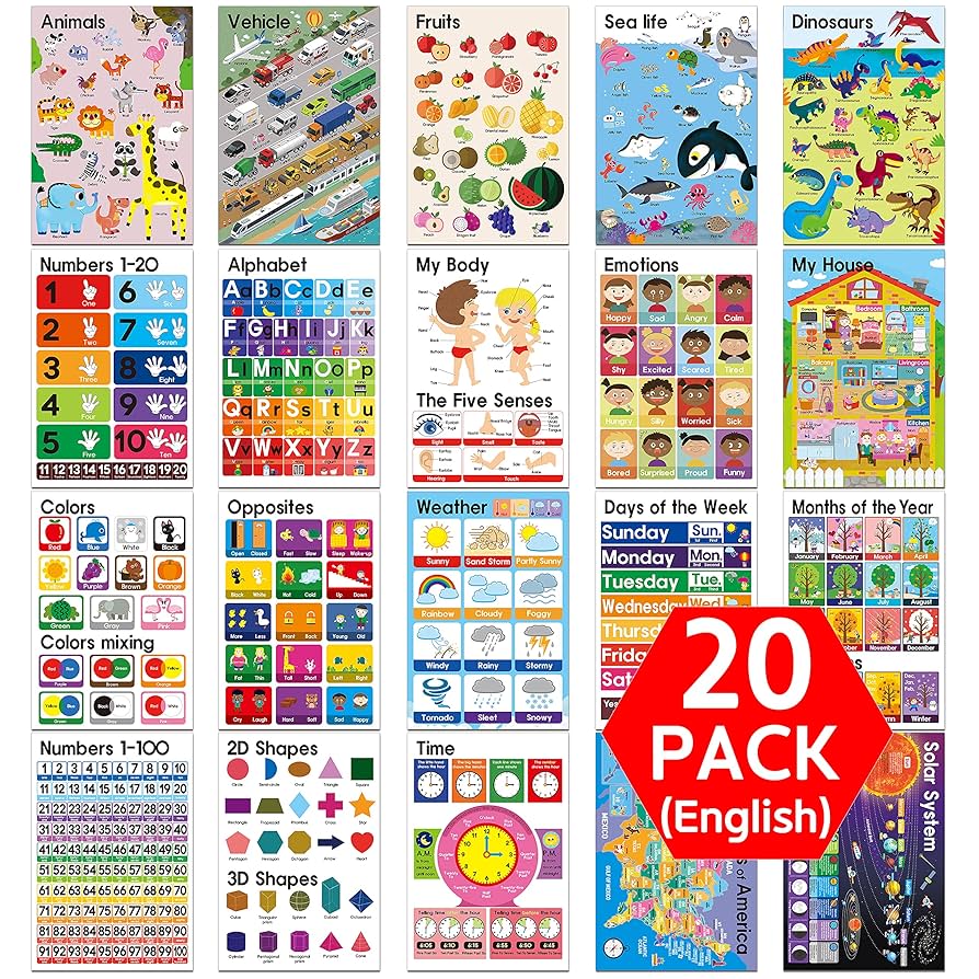 チルドポスター Amazon.co.jp: [ナウエデュ]幼児知育ポスター40種類（両面